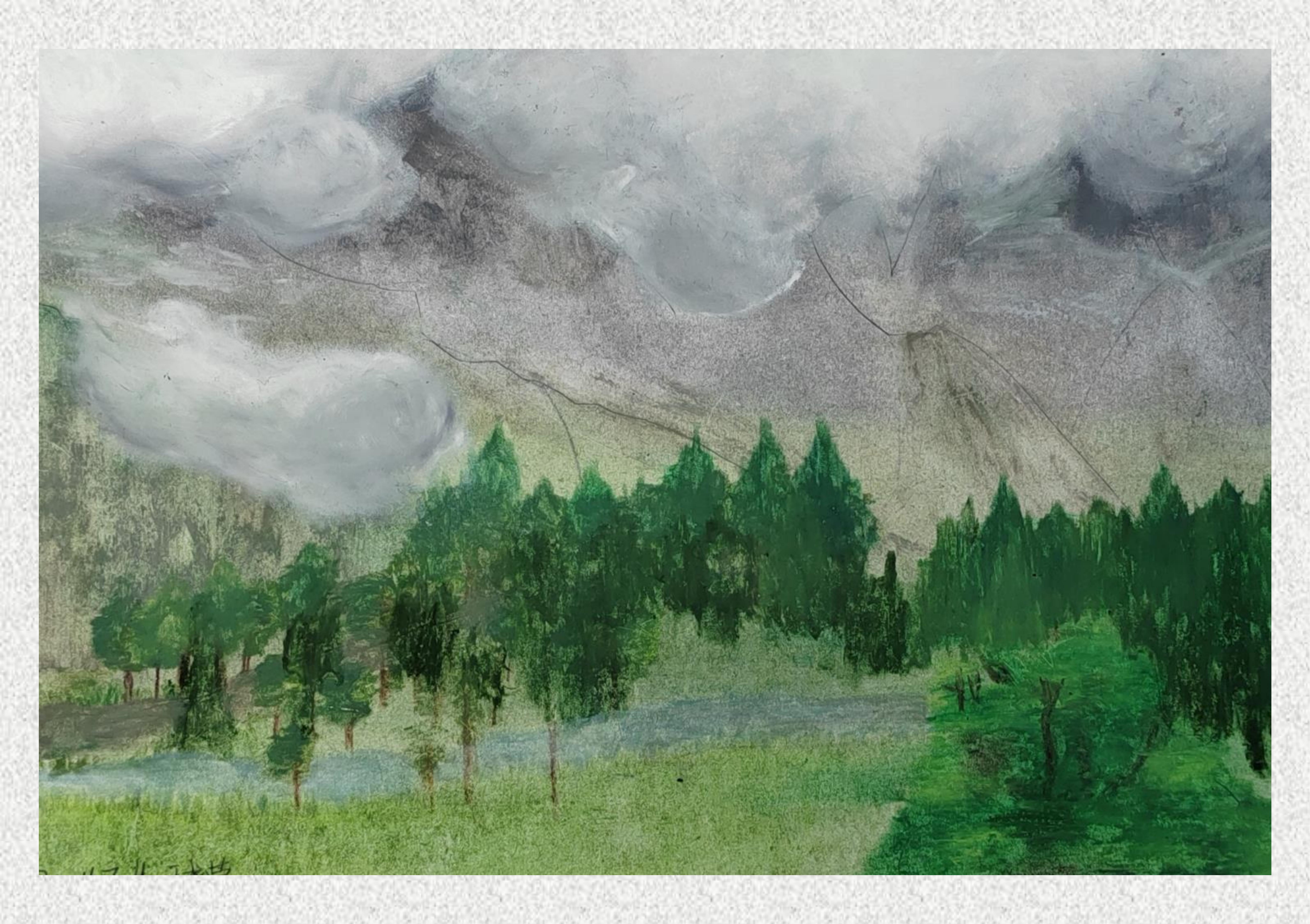 《毕棚沟-油画棒写生》王梓萱