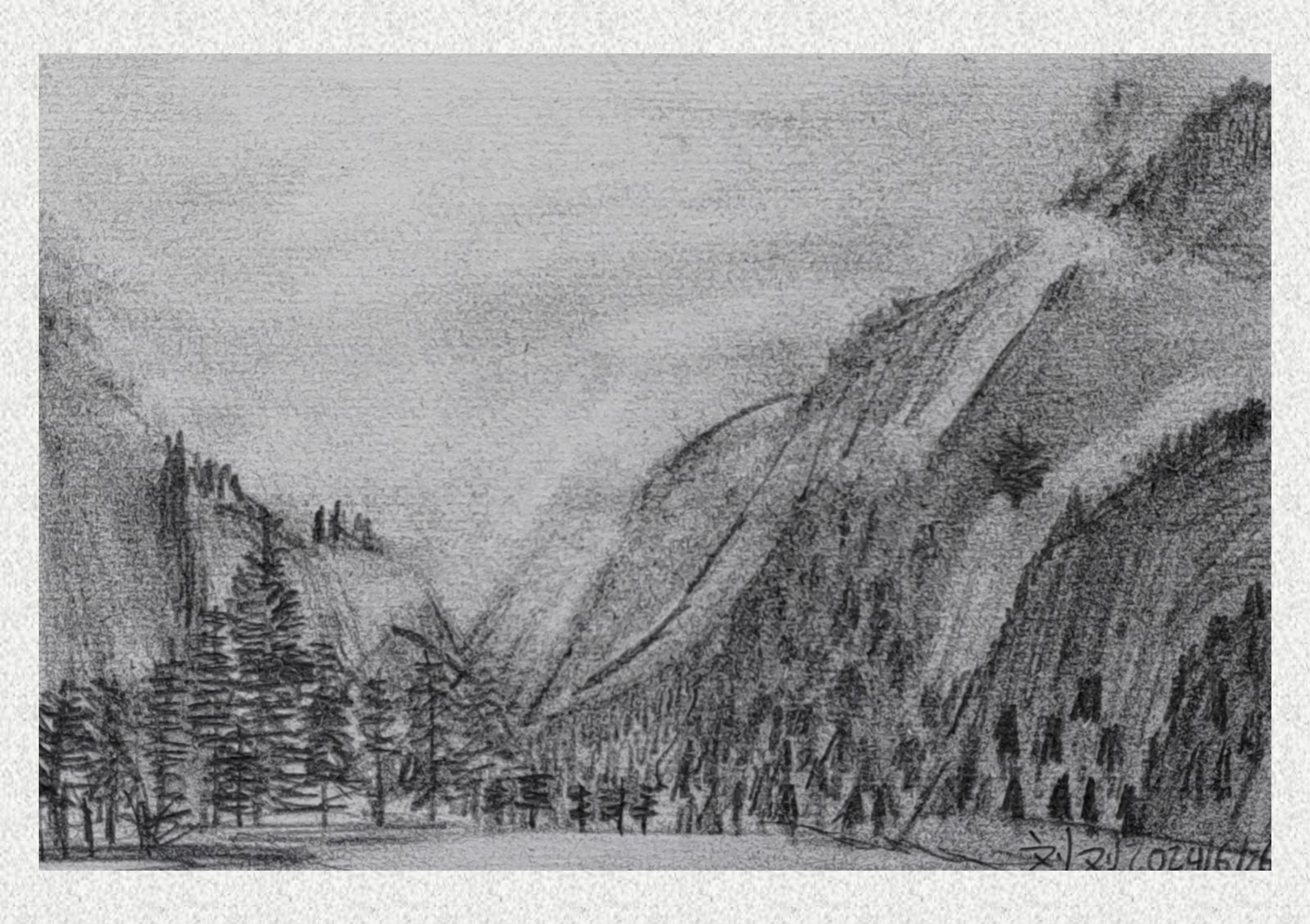 《毕棚沟-素描写生》陈雨润