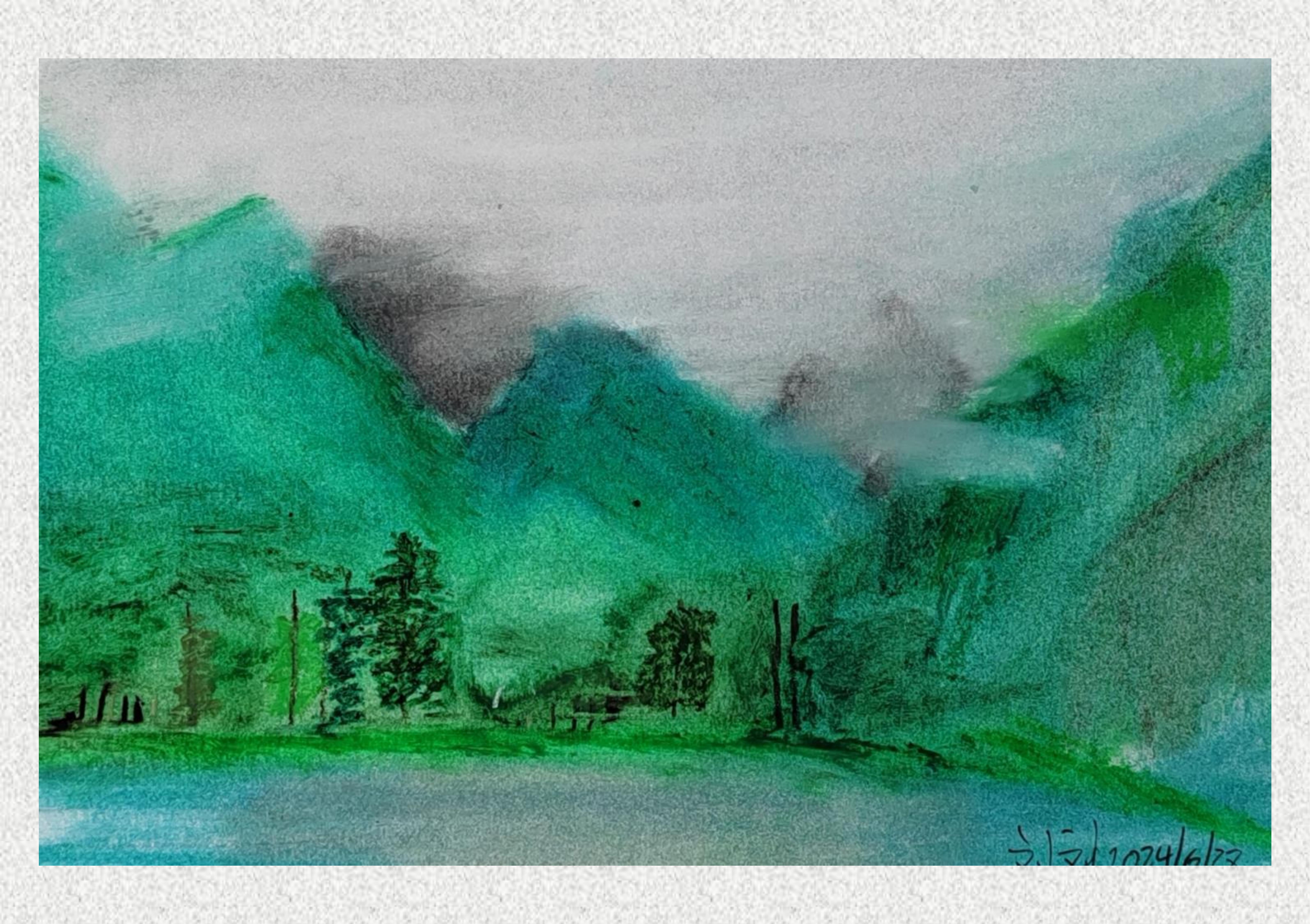 《毕棚沟-油画棒写生》陈雨润